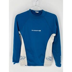LAVACORE Rash Guard Unisex Small Blue Long Sleeve Fleece Lined Thermal Top Scuba